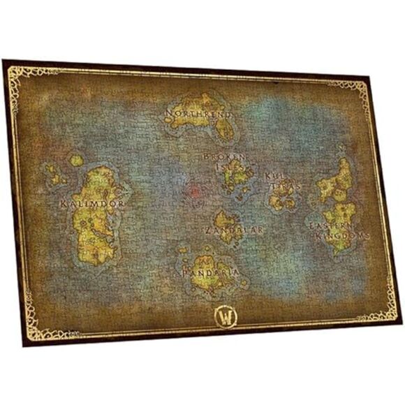 World of Warcraft Azeroth Map Puzzle ABYstyle Gold Foil Edition New Sealed - Picture 2 of 4